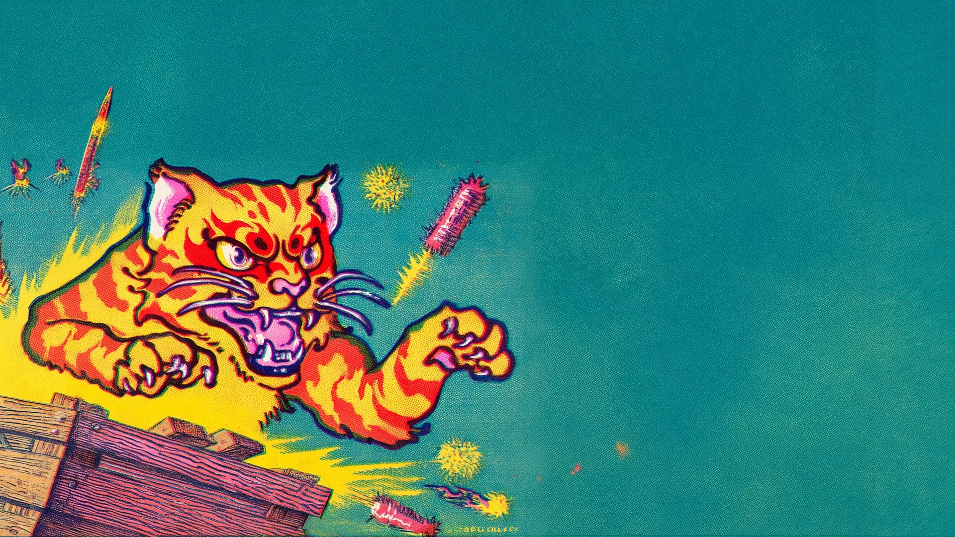 The Maopao cat leaping with claws out